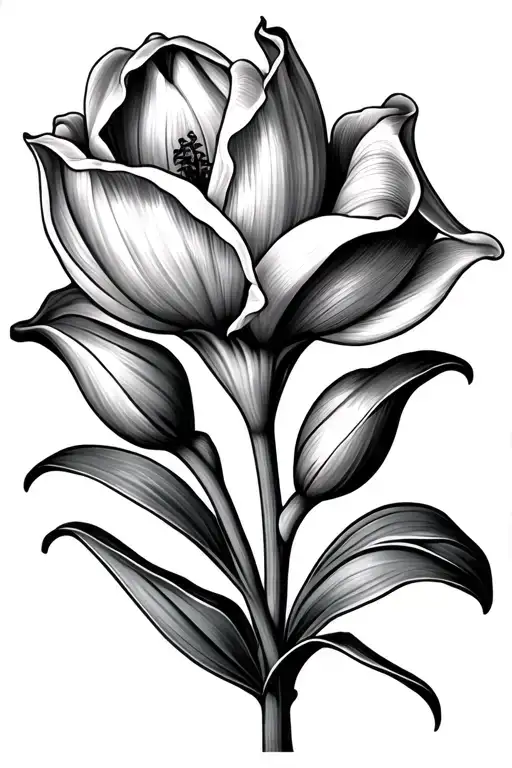 tulip and calla lily tattoo design idea