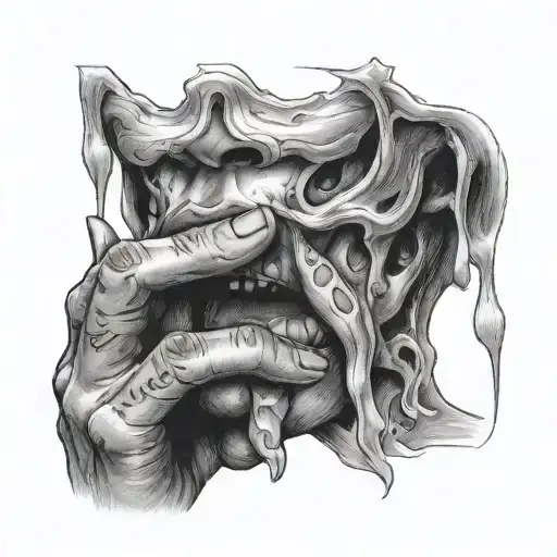 finger over mouth silence tattoo design idea