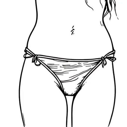 wife thong bikini beach scene tattoo design idea