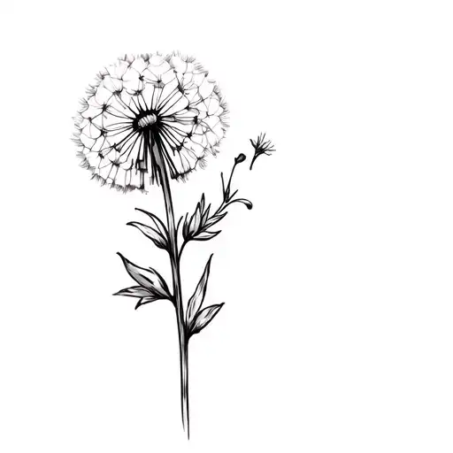 minion holdin small dandelion flower tattoo design idea