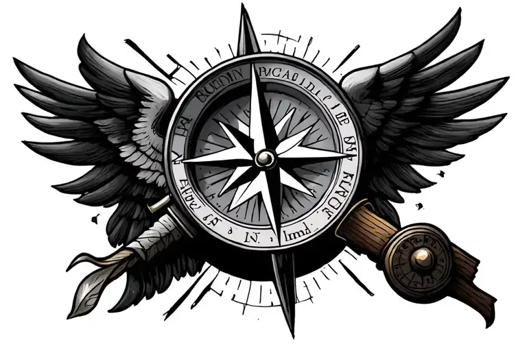 Discipline Equals Freedom compass tattoo design idea