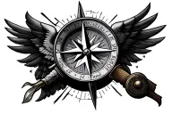 Discipline Equals Freedom compass tattoo design idea