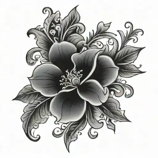 ornement floral tattoo design idea