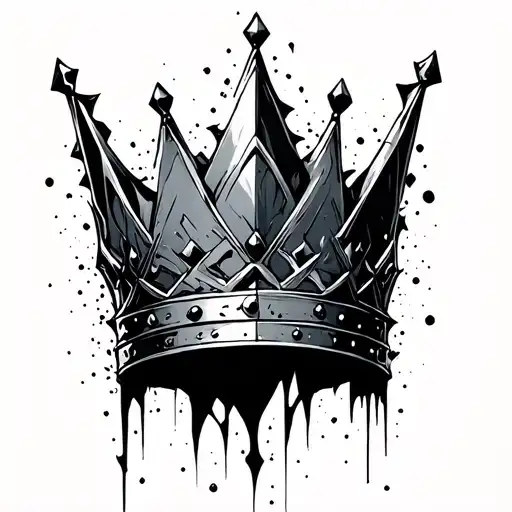 Broken crown tattoo design idea