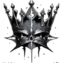 Broken crown tattoo design idea