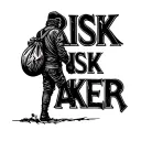 "risk taker" burglar holding a bag tattoo design idea