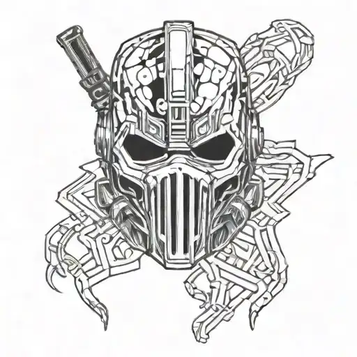 call of duty Logan's mask tattoo design idea