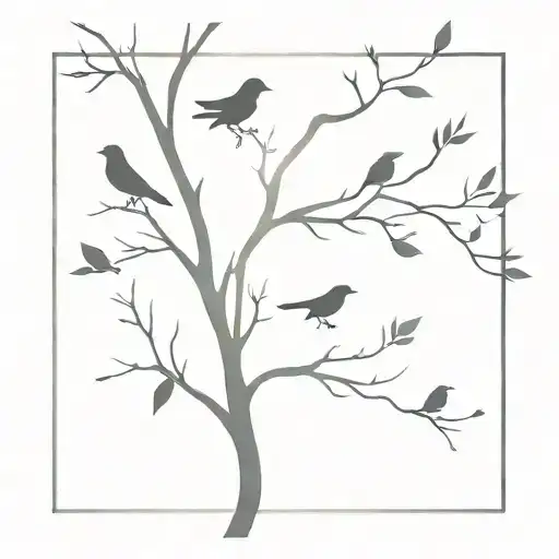 tree birds freedom tattoo design idea