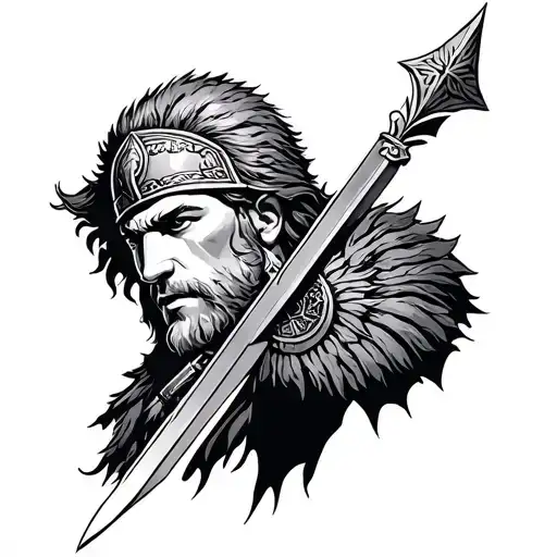 Germanic Warrior tattoo design idea