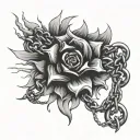 surrender chains breaking and bursting tattoo design idea