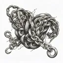 surrender chains breaking and bursting tattoo design idea