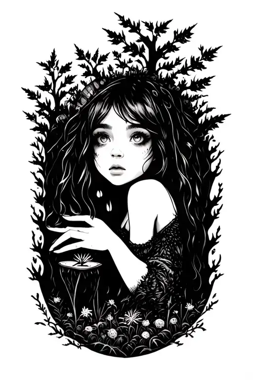 tiny tina wonderlands dark forest tattoo design idea
