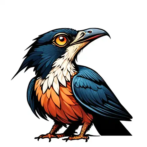 BIRD WITH SNAKE EYES tattoo design idea