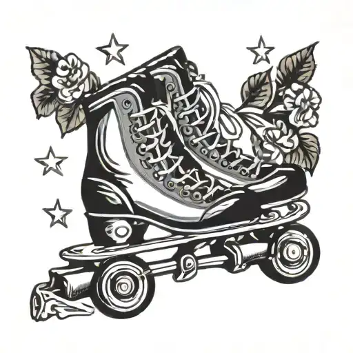 roller skates tattoo design idea