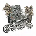 roller skates tattoo design idea