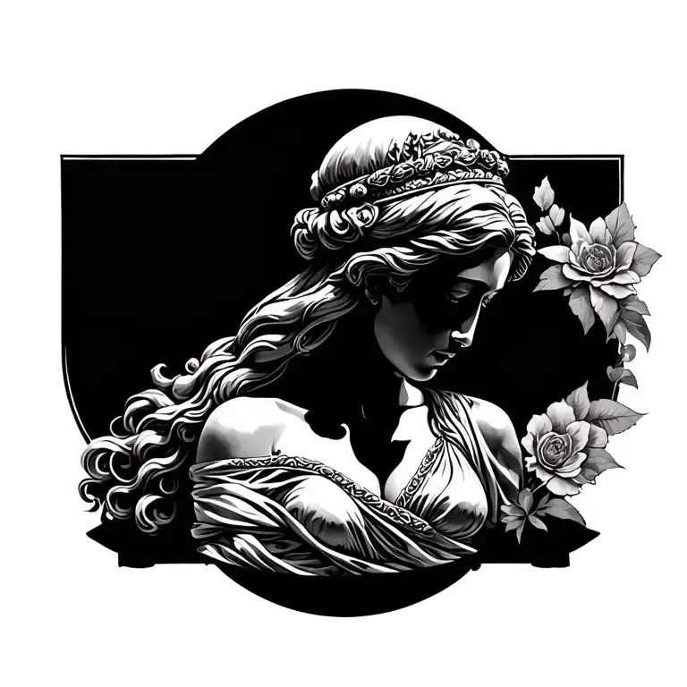 Greek goddess tattoo design idea
