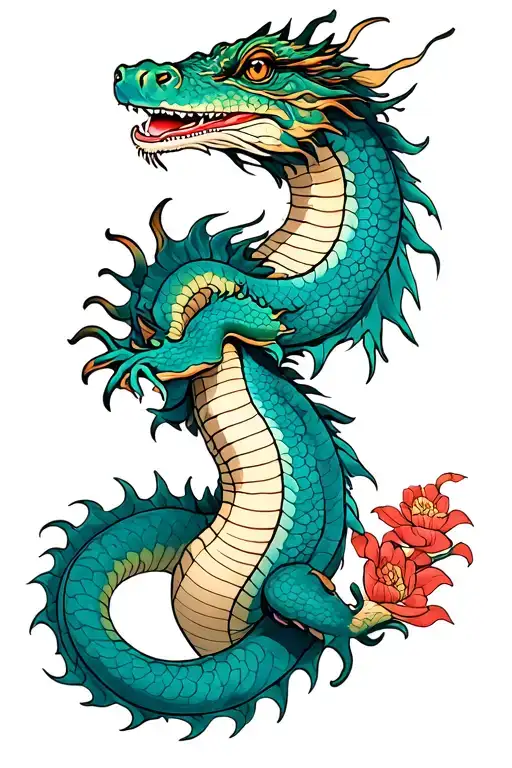 Chinese Water Dragon tattoo design idea