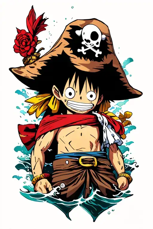 Pirate Monki D. Luffy tattoo design idea
