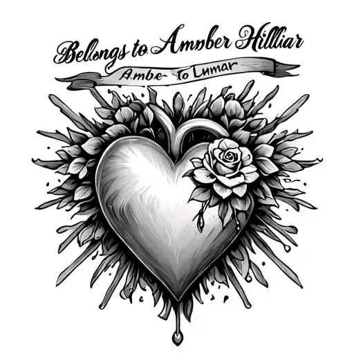 "Belongs to Amber Lynn Hilliar " "Belongs to Amber Lynn Hilliar " heart tattoo design idea