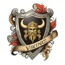 Vikings shield with writing  tattoo design idea
