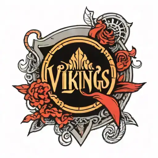 Vikings shield with writing  tattoo design idea