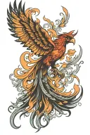 phoenix flying tattoo design idea
