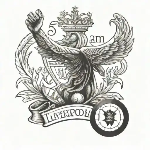 tribute to dad who is a Liverpool fan tattoo design idea