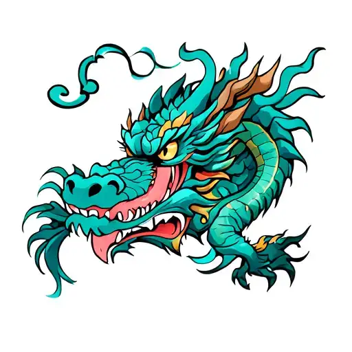 Asian dragon tattoo design idea