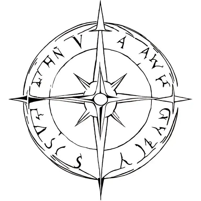 leo zodiac with compass surrounded tattoo design idea