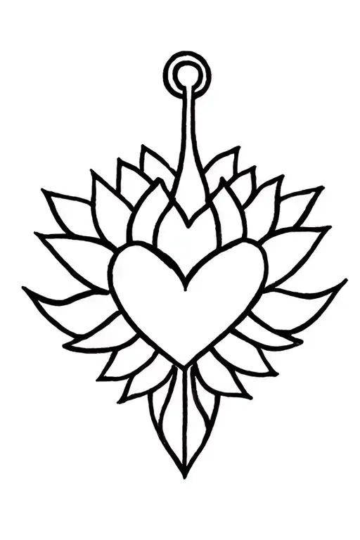 anchor unalome lotus heart spiritual tattoo design idea