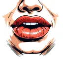 lower lip biting its own tattoo design idea