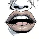 lower lip biting its own tattoo design idea