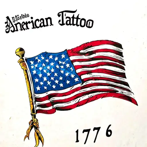 American flag 1776 tattoo design idea
