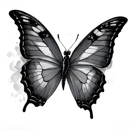 Mens Butterfly tattoo design idea