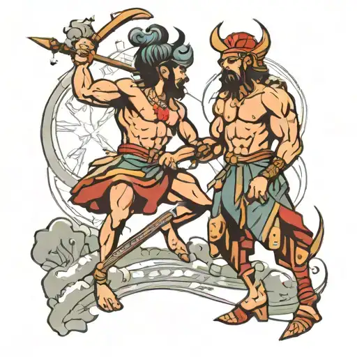 David and Goliath tattoo design idea