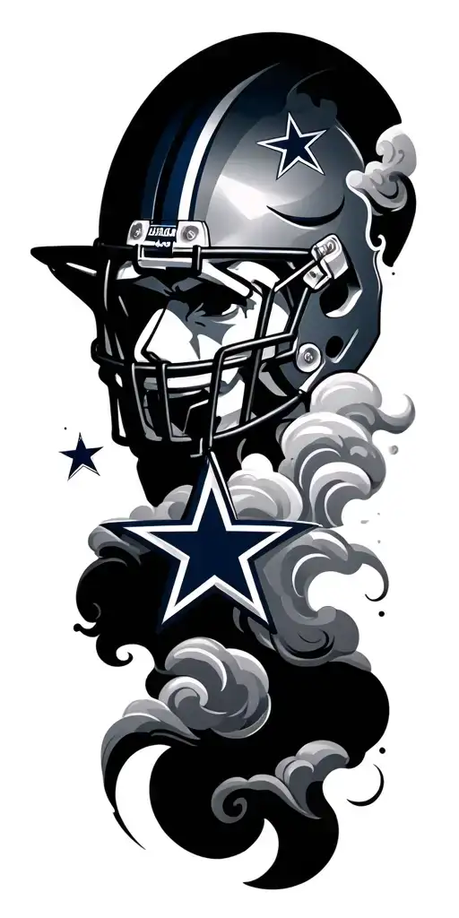 Dallas cowboys star with clouds  tattoo design idea