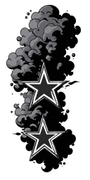 Dallas cowboys star with clouds  tattoo design idea