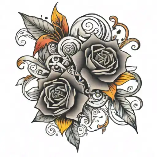 rags to riches half arm tattoo design idea