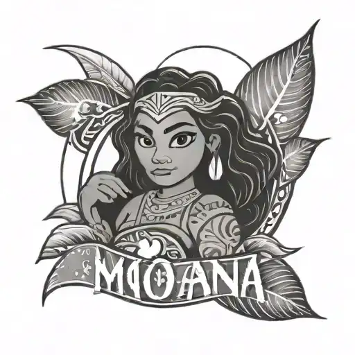 Moana with the name Cora  tattoo design idea