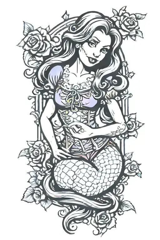 Rapunzel pin up girl tattoo design idea
