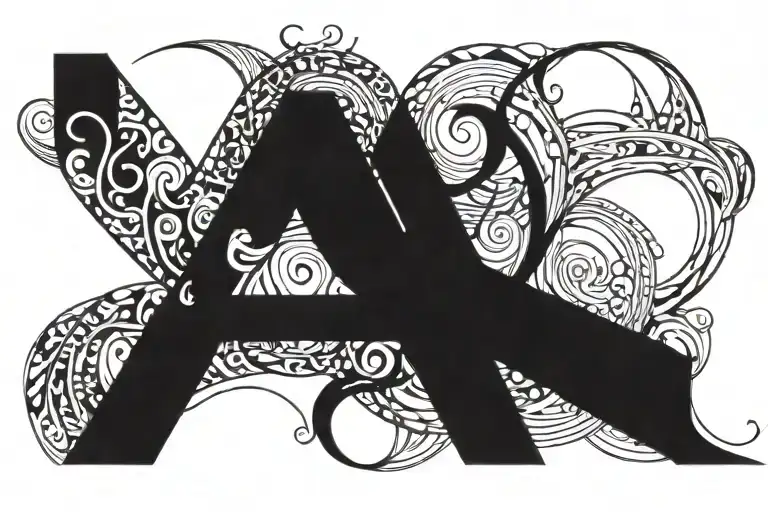 infinity letters A and D in circles love tattoo design idea