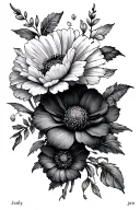 Tattoo representing the birth months June July may September December birth flowers  tattoo design idea