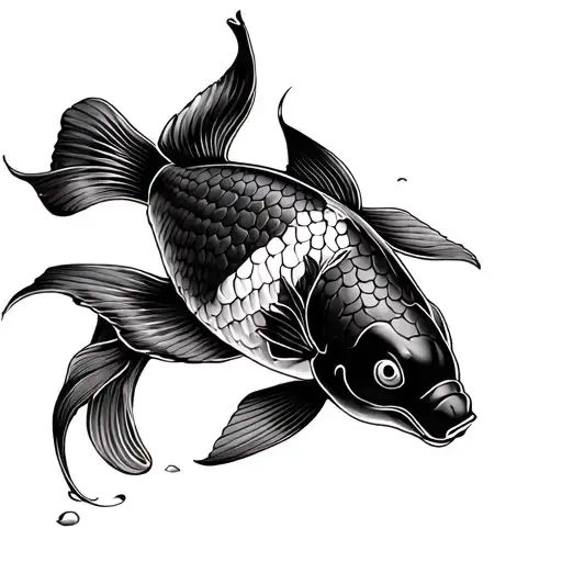 koi carp in Japanese garden tattoo tattoo design idea