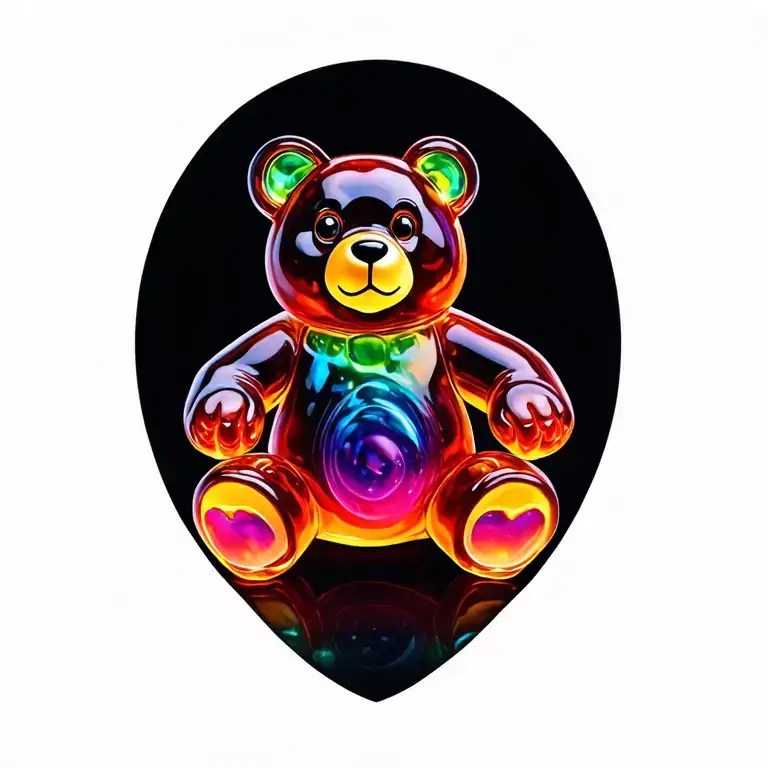 gummy bear sitting tattoo design idea