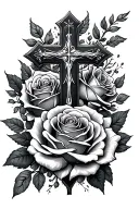 roses, cross, proverbs 31 tattoo design idea