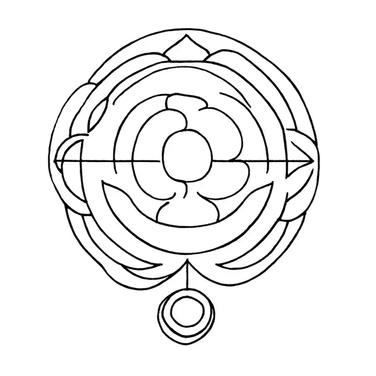 Buddhist symbols incorporated tattoo design idea