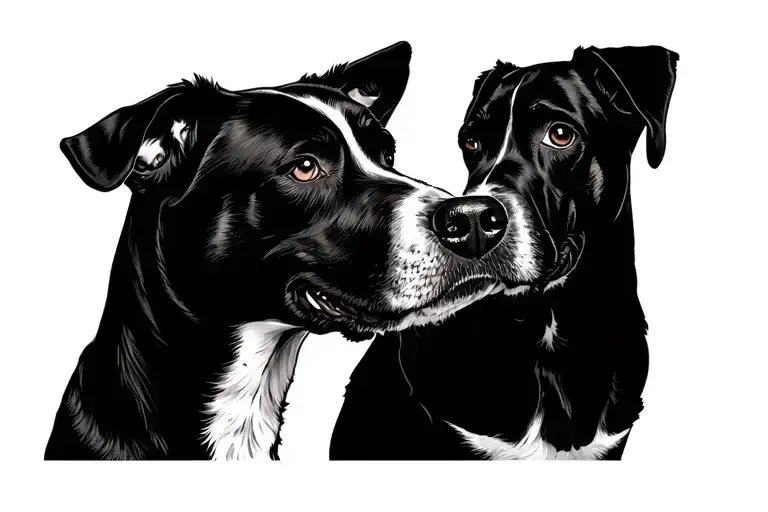 given a piece of my heart to my dog Bronco and have a piece of his heart on mine tattoo design idea