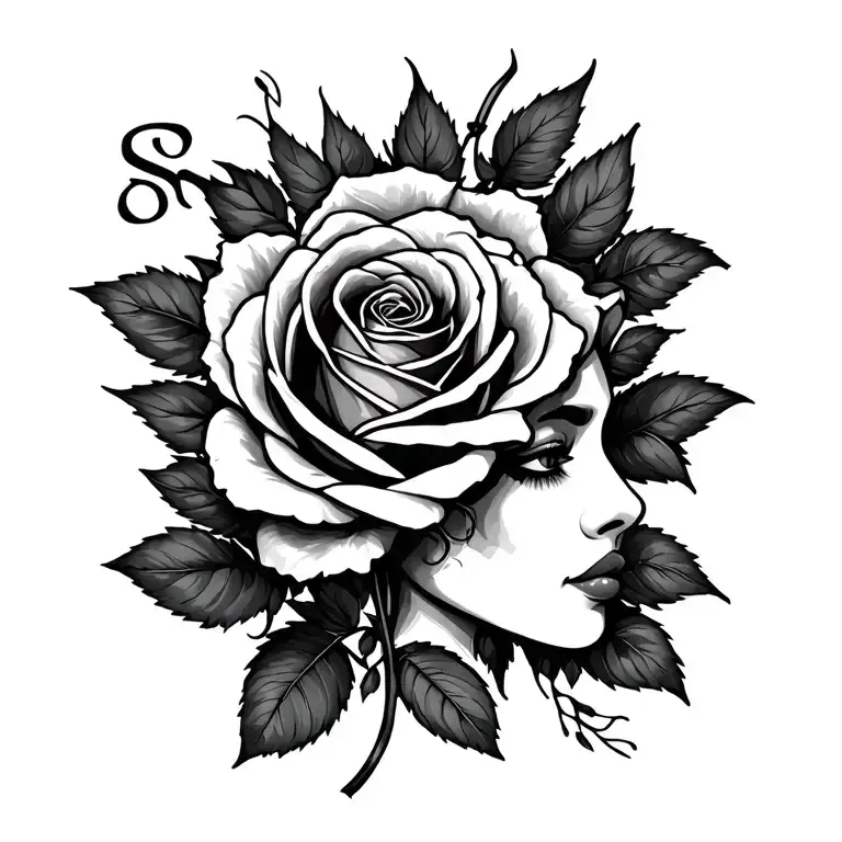 "Sophia" Sophia with a rose blooming tattoo design idea