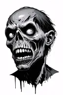 zombie head tattoo design idea