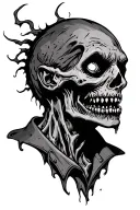 zombie head tattoo design idea